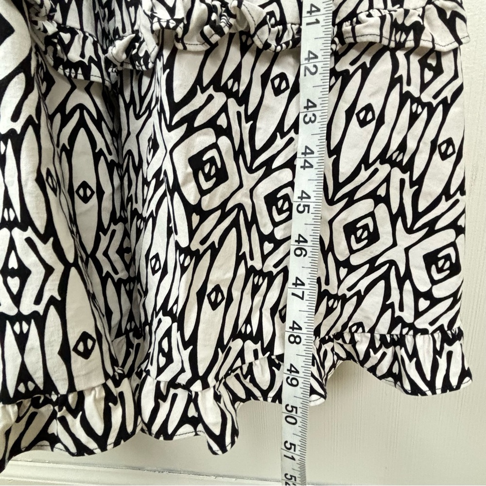 Anthropologie Dress Womens XL Blythe Black White Square Neck Tiered Midi - Picture 12 of 14